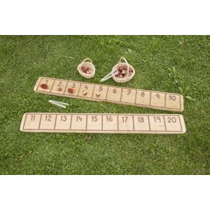 Natural Number Line Track Rustic Planks - Set of 2