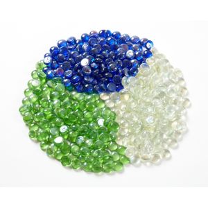 Blue, Clear & Green Glass Nuggets