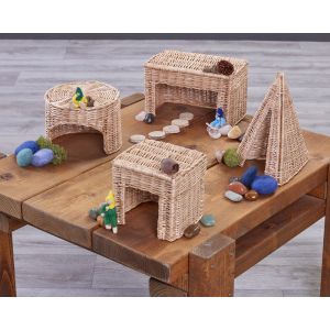 Wicker Shape Houses - Set of 4