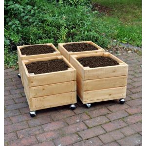 Mobile Square Planters - Set of 4