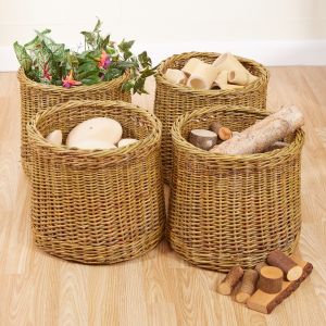 Cosy Super Strong Wicker Seat & Storage - Set of 4