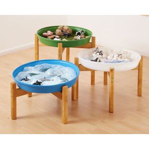 Trio of Landscape Deep Spot Trays and Stands - Set of 3