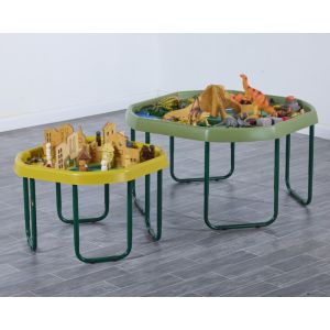 Small World - Cityscape, Volcano and Cave Scene - Set of 2