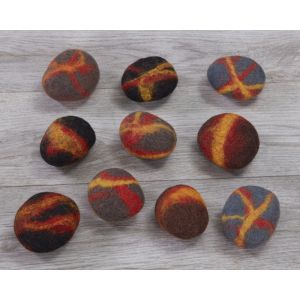 Felt Volcanic Lava Pebbles - Set of 10