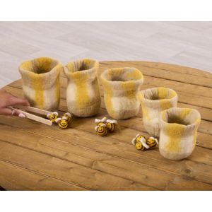 Honey Felt Pots - Set of 5
