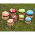 Painted Mushroom Seats - Medium - Set of 4