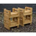 Wooden H Crates - Set of 4