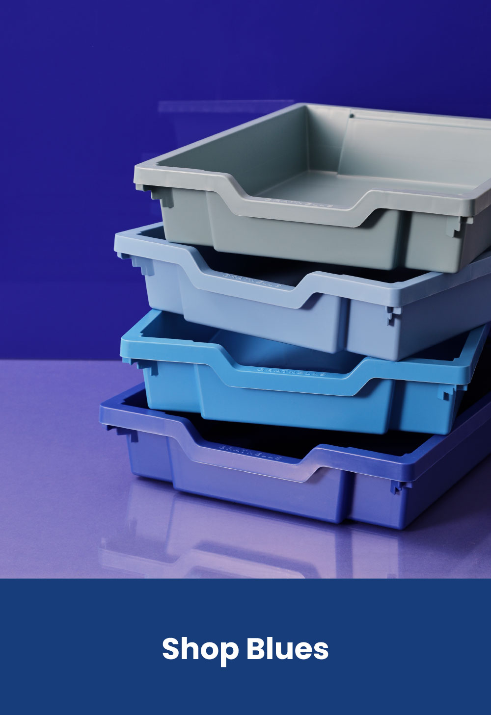 Shop blue trays